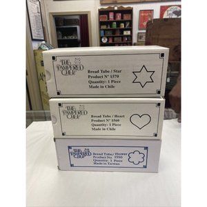 3 PAMPERED CHEF BREAD TUBES - STAR - HEART - FLOWER 1550 1560 1570